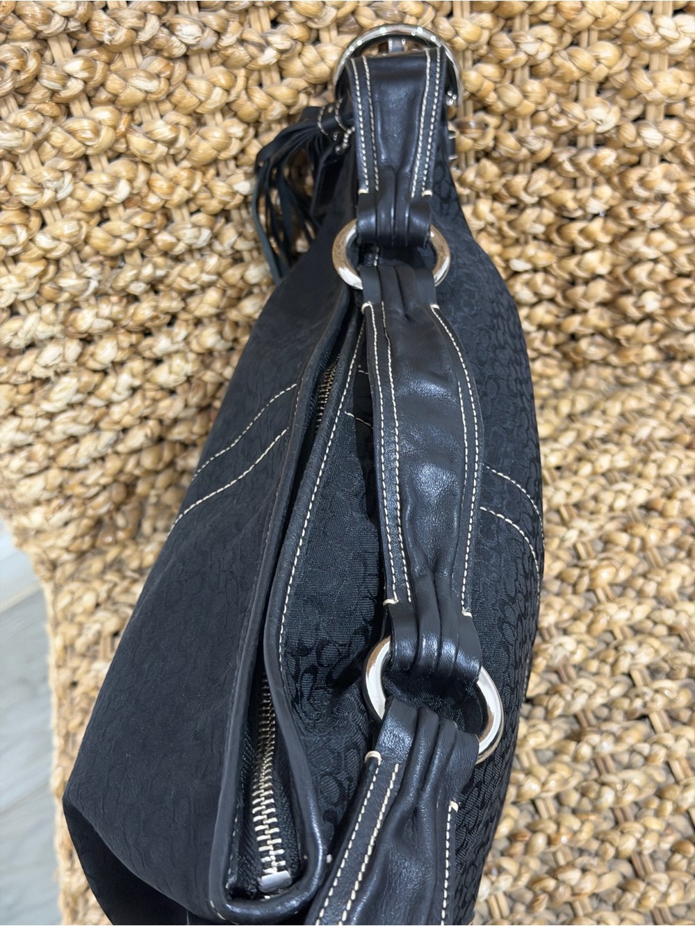 Vintage Coach Jacquard Hobo Shoulder Bag - Picture 5 of 7